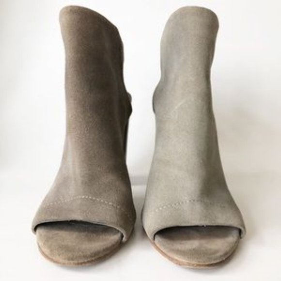 Vince Addison Peep Toe Bootie Woodsmoke Taupe 7 - Picture 4 of 8